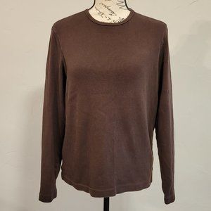 Jones New York Sport Long Sleeve Top, Size Large, Brown